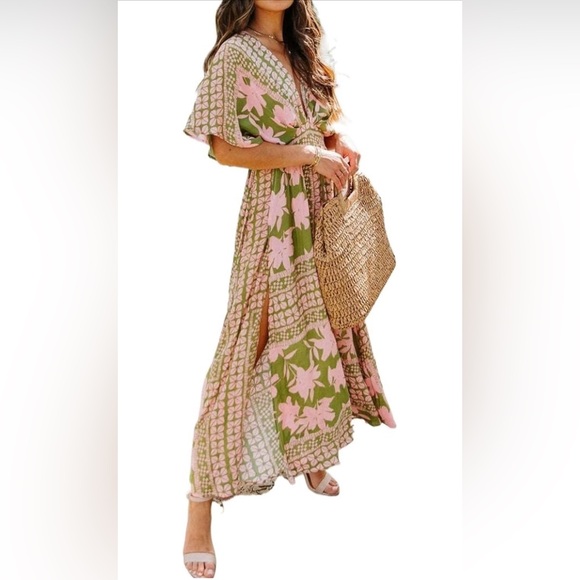 Vici A World to See floral slit dress in size M - Picture 6 of 13